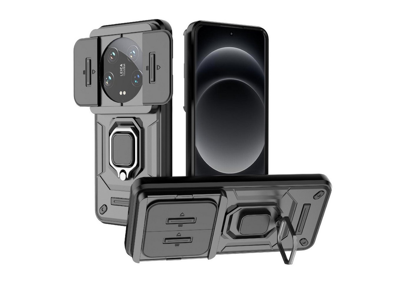 Wigento Handyhülle Für Xiaomi 14 Ultra Sliding Kamera TPU / PC Schutzhülle Ring Halterung Wigento Handyhülle Für Xiaomi 14 Ultra Sliding Kamera TPU / PC Schutzhülle Ring Halterung von Wigento