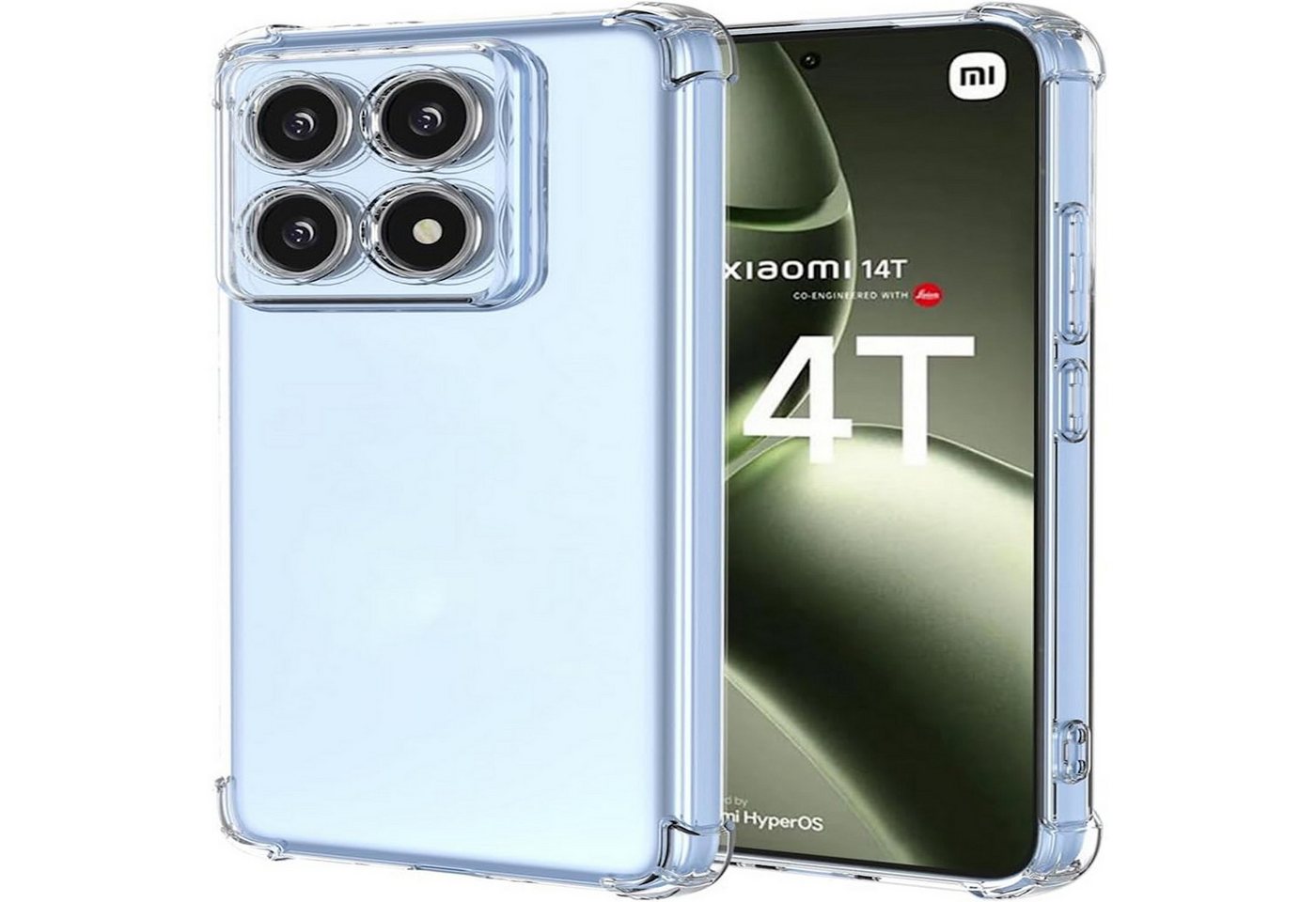 Wigento Handyhülle Für Xiaomi 14T Schock TPU Schutz Handy Hülle Case Cover Transparent, Silikon TPU Handy Schutz Hülle verstärkte Ecken Wigento Handyhülle Für Xiaomi 14T Schock TPU Schutz Handy Hülle Case Cover Transparent, Silikon TPU Handy Schutz Hülle verstärkte Ecken von Wigento