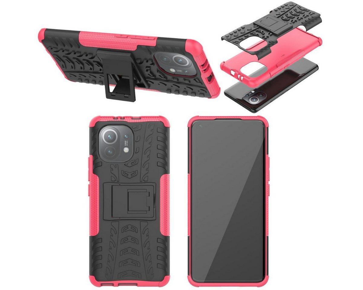 Wigento Handyhülle Für Xiaomi Mi 11 Hybrid Handy Schutz Tasche Outdoor Etuis Hülle Cover Case von Wigento