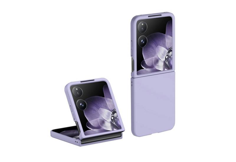 Wigento Handyhülle Für Xiaomi Mix Flip Kunststoff Skin Feel Schutz Hülle Cover Case Lila, Kunststoff Skin Feel Handy Schutz Hülle von Wigento