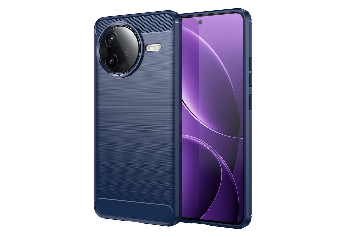 Wigento Handyhülle Für Xiaomi Poco F7 Pro Carbon Brushed Design Textur TPU Hülle Blau, Carbon Textur Schutzhülle Smart Case Cover Wigento Handyhülle Für Xiaomi Poco F7 Pro Carbon Brushed Design Textur TPU Hülle Blau, Carbon Textur Schutzhülle Smart Case Cover von Wigento