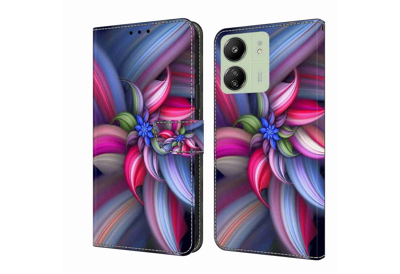 Wigento Handyhülle Für Xiaomi Redmi 13C Kunst-Leder Wallet Book Handy Tasche Motiv 17 Wigento Handyhülle Für Xiaomi Redmi 13C Kunst-Leder Wallet Book Handy Tasche Motiv 17 von Wigento