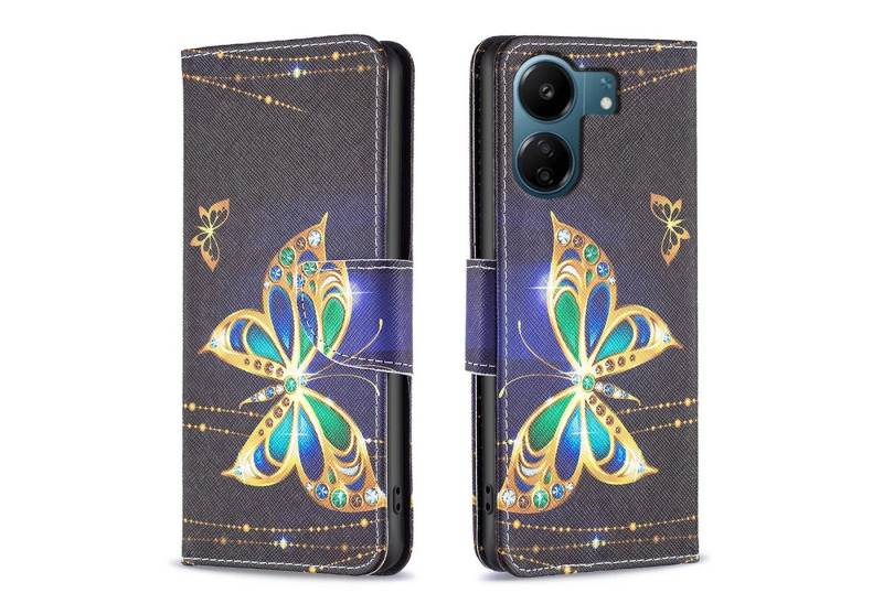 Wigento Handyhülle Für Xiaomi Redmi 13C Kunstleder Handy Tasche Hülle Book Motiv 5 Case von Wigento