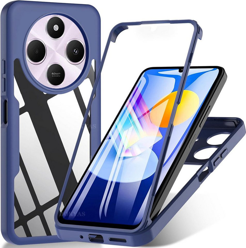 Wigento Handyhülle Für Xiaomi Redmi 14C Full Cover Acrylic Hybrid TPU Hülle Dunkelblau, 360 Grad Schutz, stoßdämpfend, robust von Wigento
