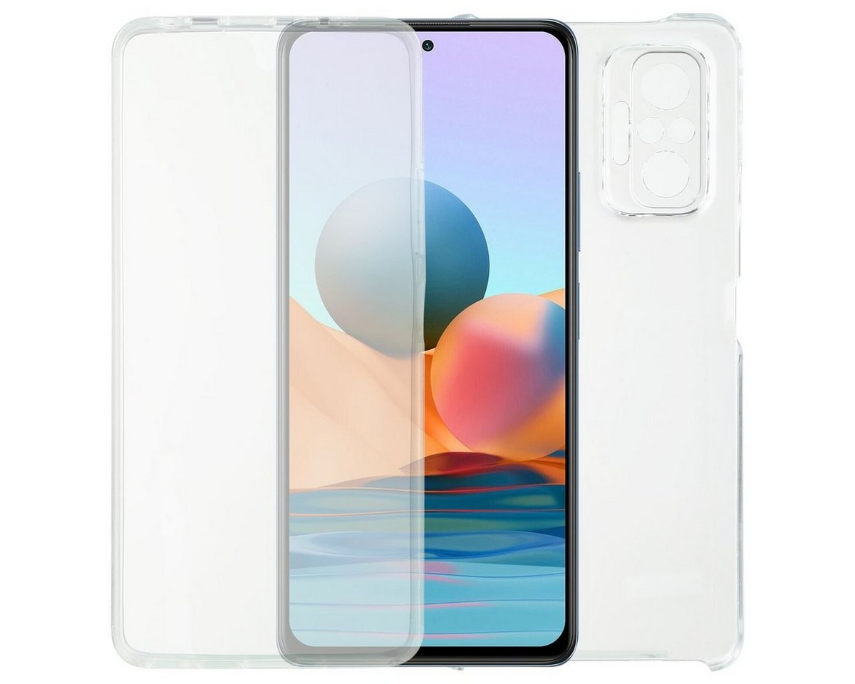 Wigento Handyhülle Für Xiaomi Redmi Note 10 Pro PU / TPU Handy Tasche Transparent beidseitig Hülle von Wigento