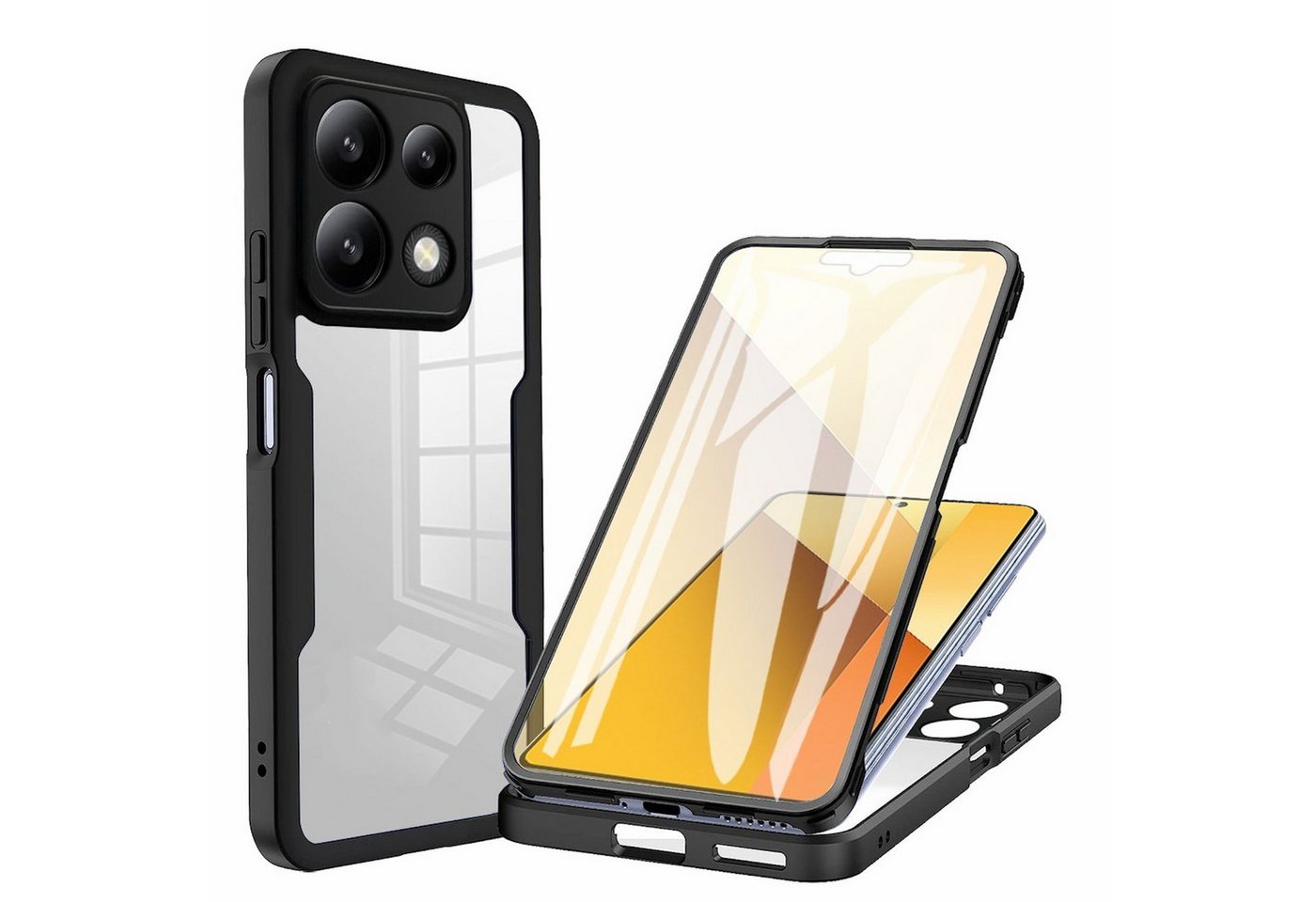 Wigento Handyhülle Für Xiaomi Redmi Note 13 Pro 5G Full Cover 360 Acrylic Hybrid Hülle Wigento Handyhülle Für Xiaomi Redmi Note 13 Pro 5G Full Cover 360 Acrylic Hybrid Hülle von Wigento