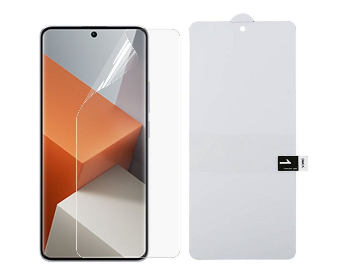 Wigento Handyhülle Für Xiaomi Redmi Note 13 Pro Plus Full Screen Protector Hydrogel Folie von Wigento