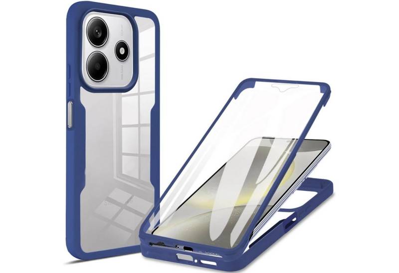 Wigento Handyhülle Für Xiaomi Redmi Note 14 5G Full 360 Acrylic Hybrid TPU Hülle D- Blau, 360 Grad Schutz, stoßdämpfend, robust von Wigento