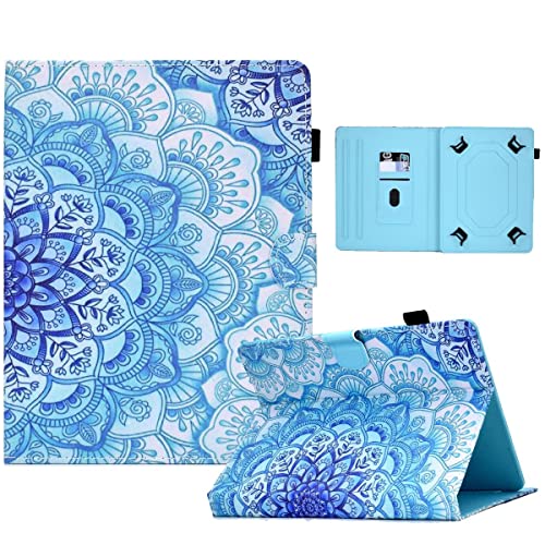 Wigento Kunstleder Tablet Cover Tasche Green Flower für Huawei MediaPad T5 Blau Hülle Case Etui von Wigento