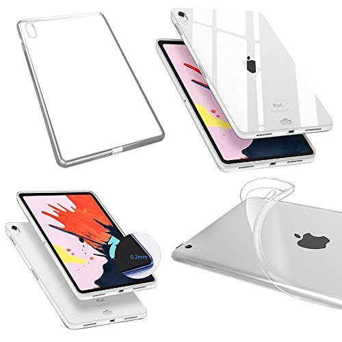 Wigento Schutzhülle Silikon Ultra dünn oder X-Line TPU Hülle für viele Apple iPad Tasche Neu, Tablet-Modelle:iPad Pro 11.0 Zoll 2018, Farbe:TPU Hülle dünn Transparent von Wigento