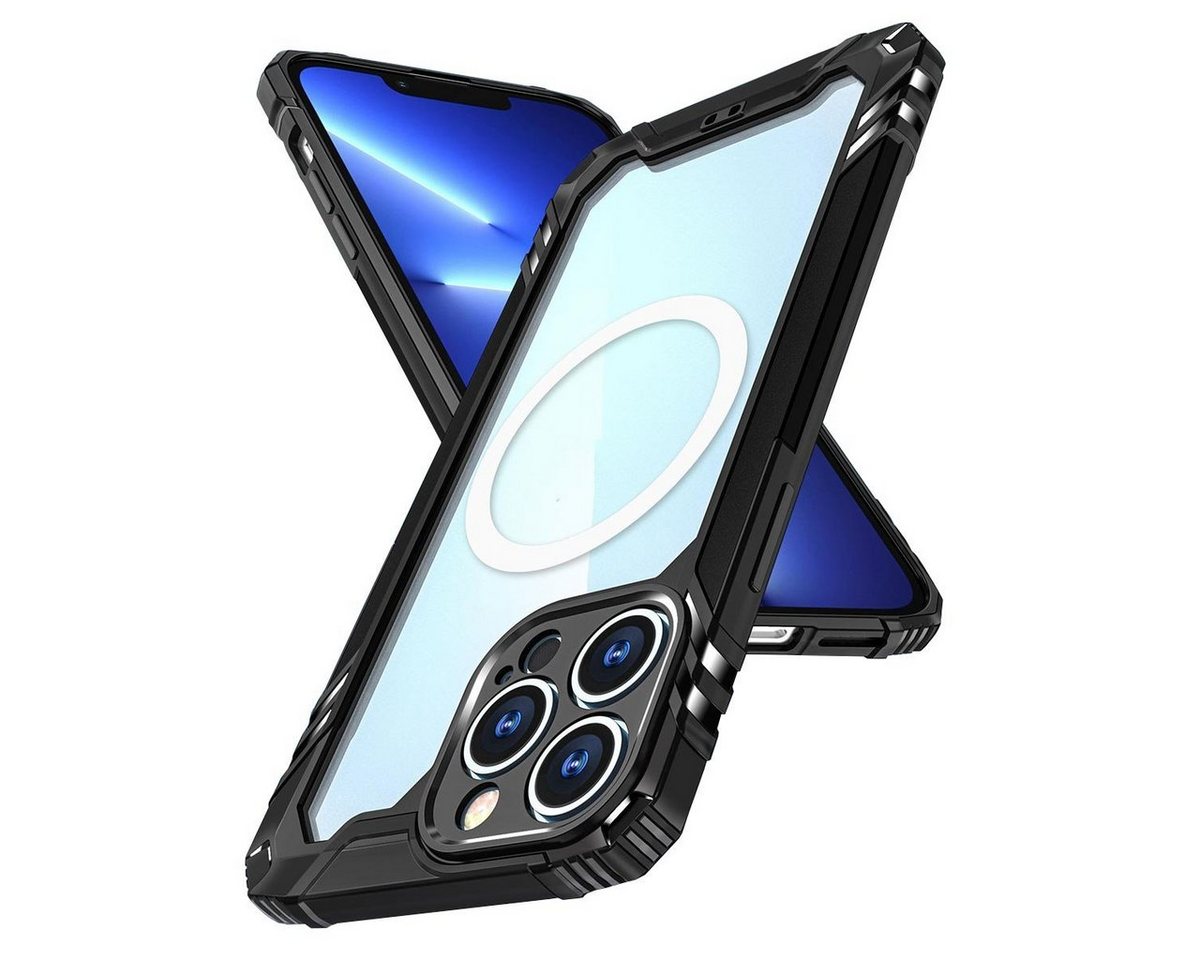 Wigento Smartphone-Hülle Für Apple iPhone 14 Pro Electroplating TPU Hülle Tasche Schutz Schwarz von Wigento