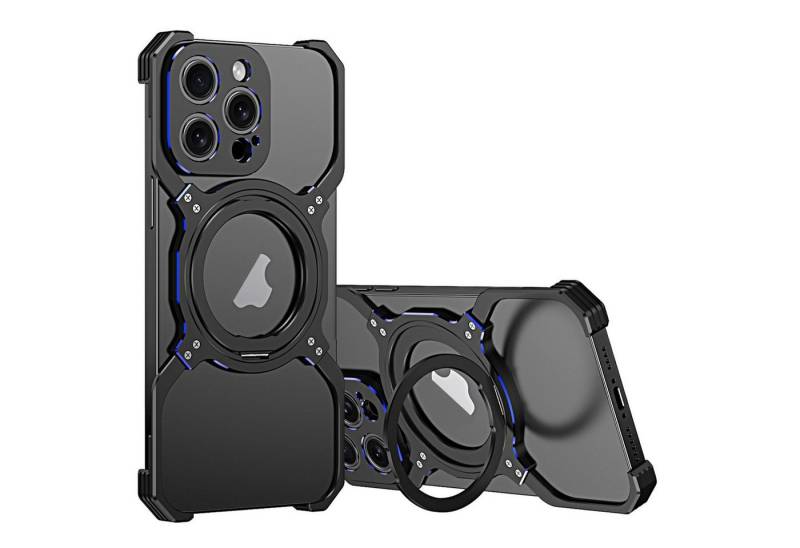 Wigento Smartphone-Hülle Für Apple iPhone 15 Pro Max Luxus Rahmen Metall Magsafe Case Hülle von Wigento