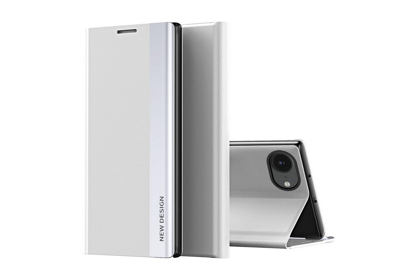 Wigento Smartphone-Hülle Für Apple iPhone 16e Electroplated Flip Kunstleder Schutz Hülle Silber, Seiten-Elektroplattierung, Flip-Stand, Adsorptionsfunktion Wigento Smartphone-Hülle Für Apple iPhone 16e Electroplated Flip Kunstleder Schutz Hülle Silber, Seiten-Elektroplattierung, Flip-Stand, Adsorptionsfunktion von Wigento