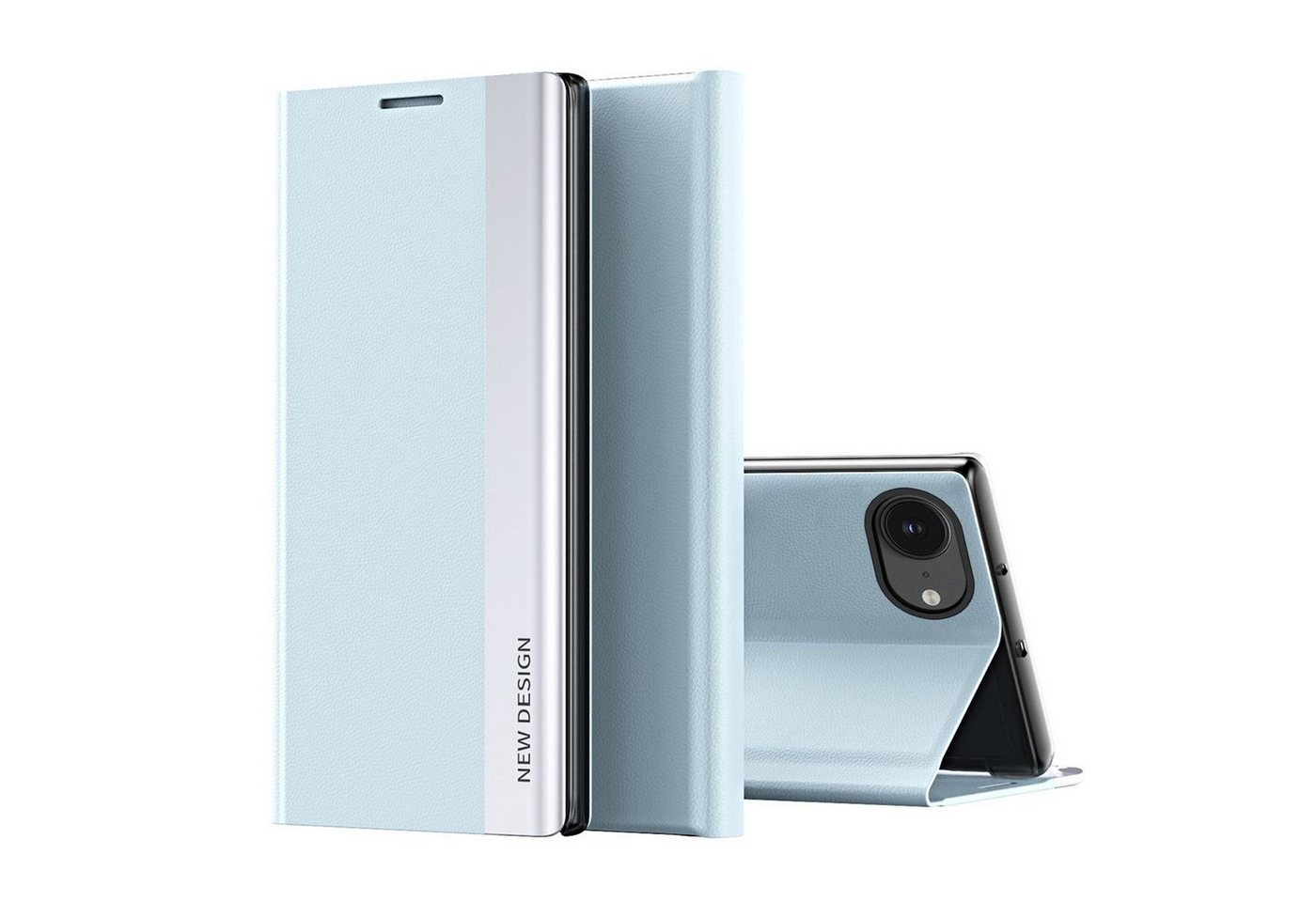 Wigento Smartphone-Hülle Für Apple iPhone 16e Electroplated Kunstleder Schutz Hülle Hellblau, Seiten-Elektroplattierung, Flip-Stand, Adsorptionsfunktion Wigento Smartphone-Hülle Für Apple iPhone 16e Electroplated Kunstleder Schutz Hülle Hellblau, Seiten-Elektroplattierung, Flip-Stand, Adsorptionsfunktion von Wigento