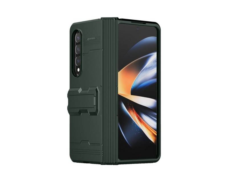 Wigento Smartphone-Hülle Für Galaxy Z Fold4 Allrounder Schutzhülle gegen Stürze mit Halterung von Wigento