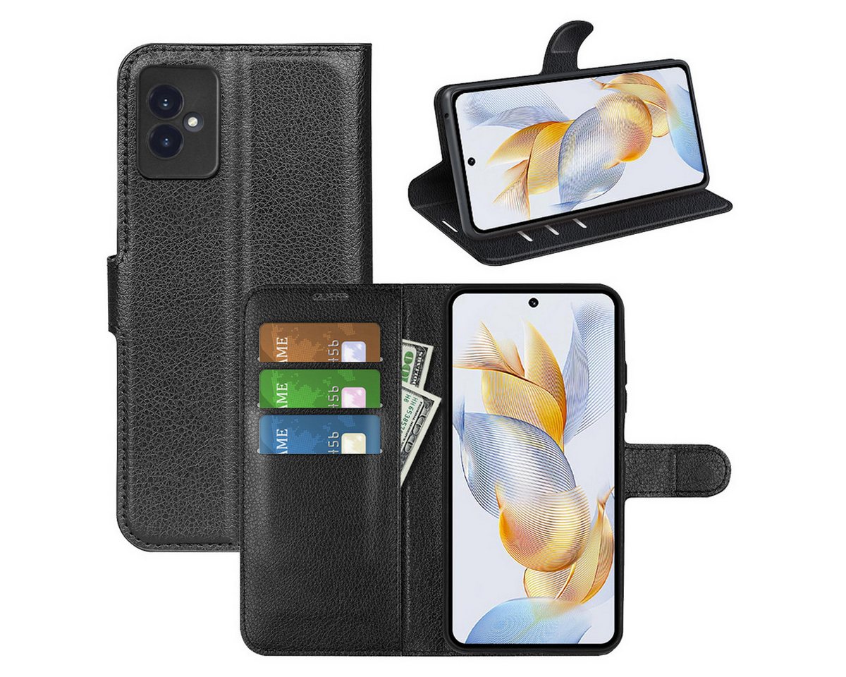 Wigento Smartphone-Hülle Für Honor 100 Book Wallet Kunst-Leder Schutz Handy Hülle Tasche Case von Wigento