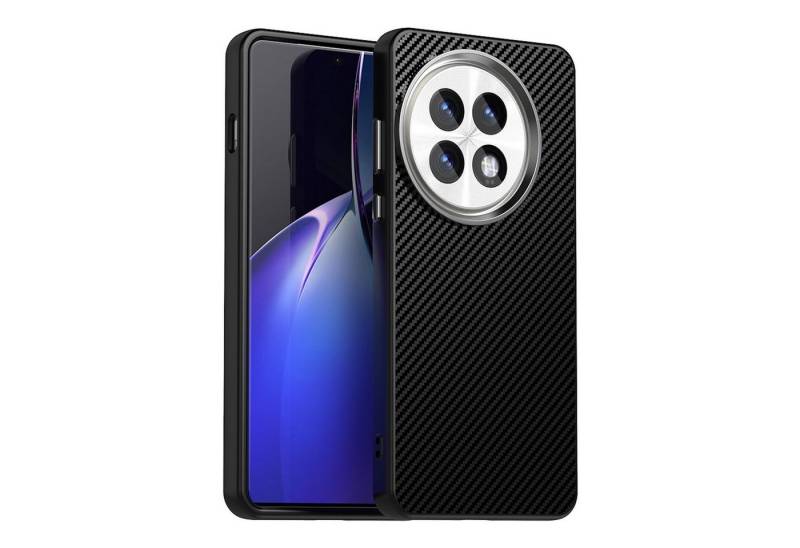 Wigento Smartphone-Hülle Für OnePlus 13 Carbon Faser IMD Series Design Schutz Hülle Schwarz, Carbon-Fiber-Design, präzise Passform, stoßfest von Wigento