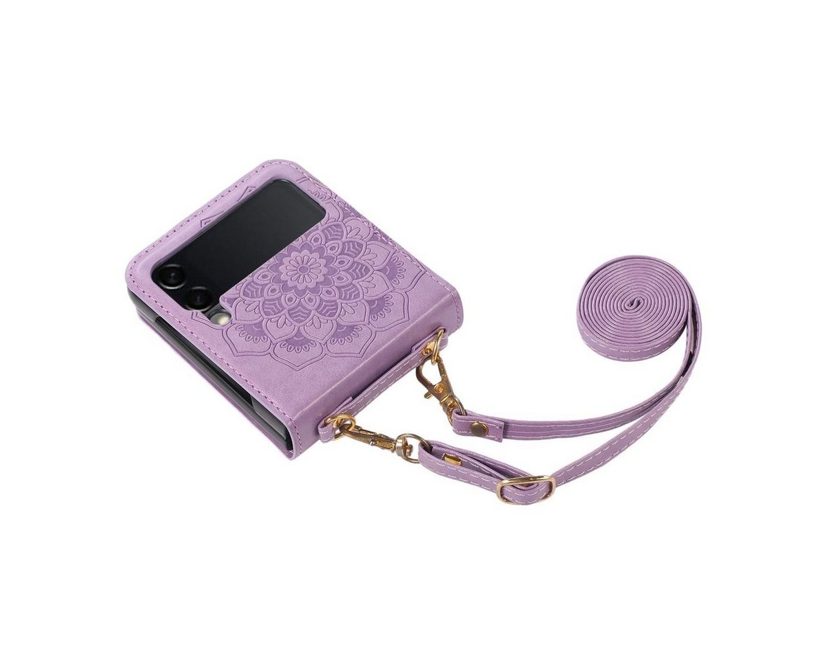Wigento Smartphone-Hülle Für Samsung Galaxy Z Flip5 5G Handy Tasche Mandala Style Umhänge Band Wigento Smartphone-Hülle Für Samsung Galaxy Z Flip5 5G Handy Tasche Mandala Style Umhänge Band von Wigento