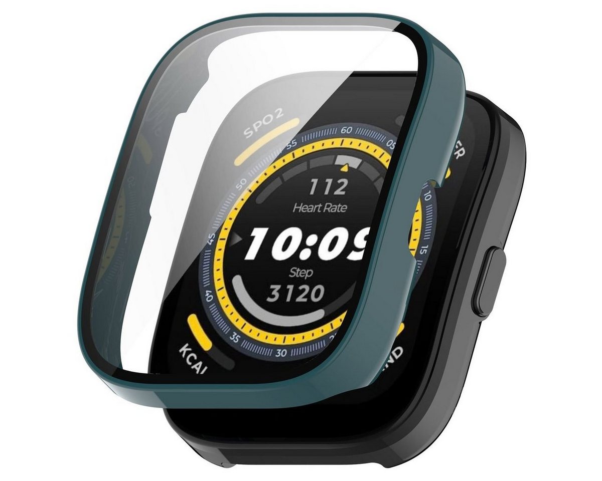Wigento Smartwatch-Hülle Für Amazfit Bip 5 Kunststoff Smart Watch Hülle mit Schutzglas Grün von Wigento