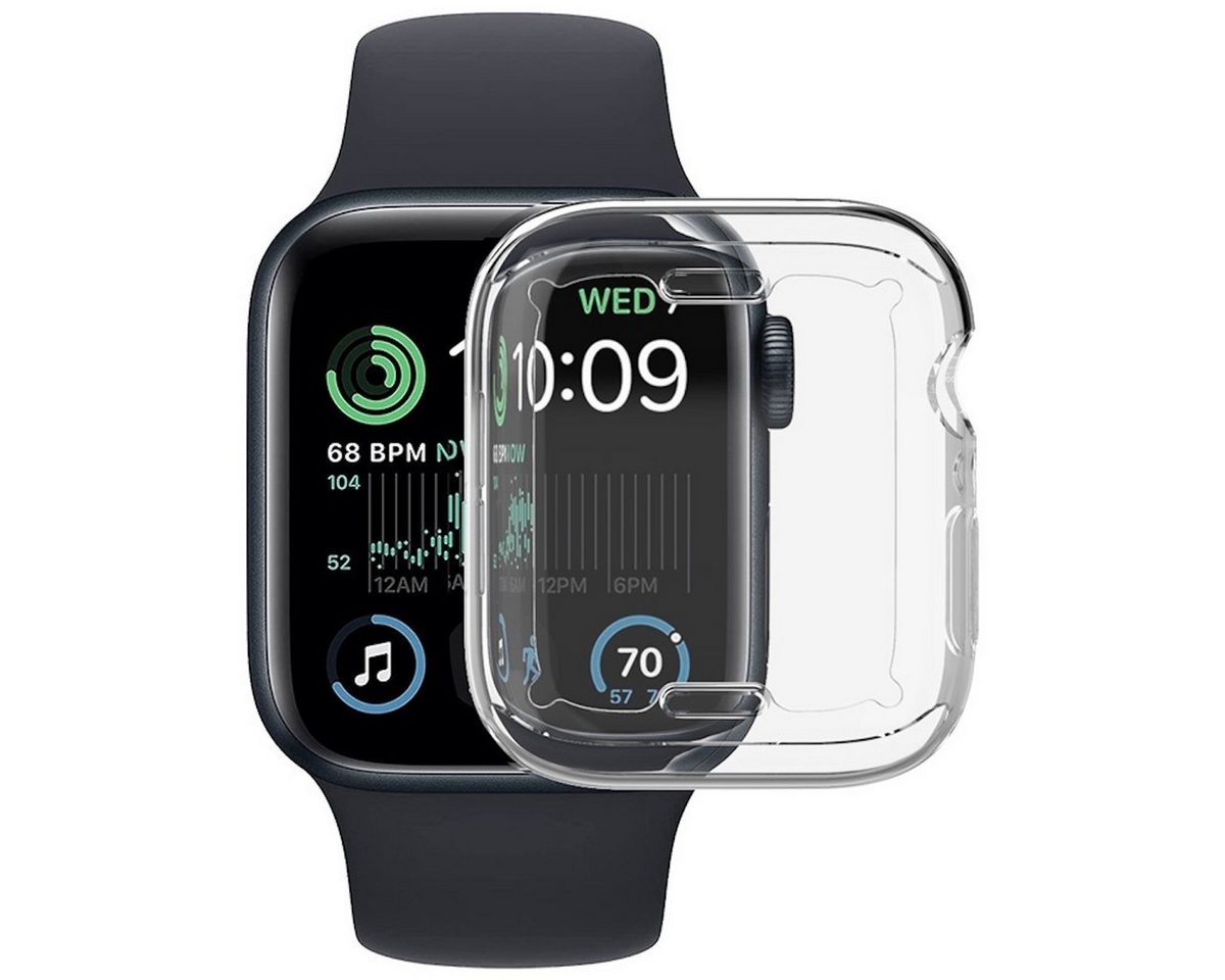 Wigento Smartwatch-Hülle Für Apple Watch SE 2023 / 2022 40mm 360 Grad Schock TPU Silikon Hülle von Wigento