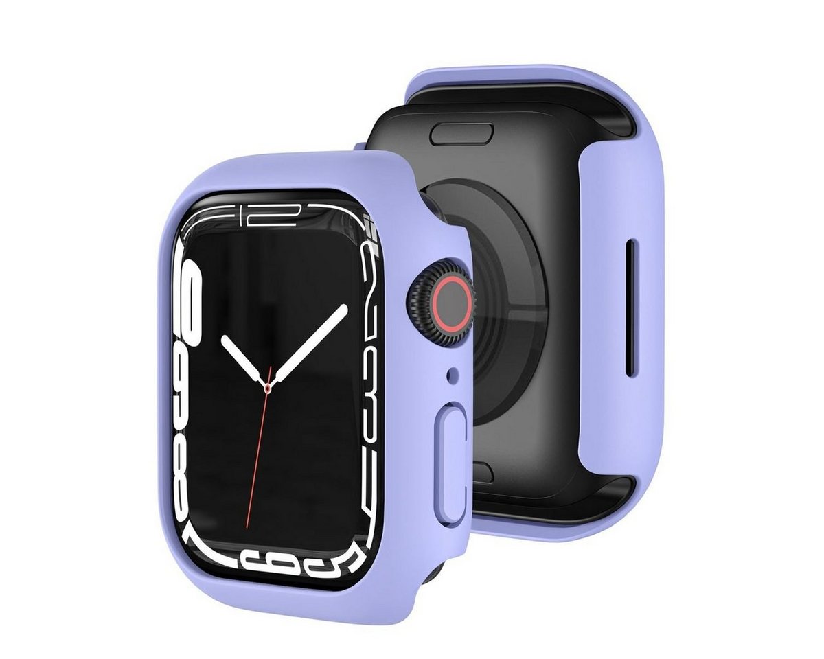 Wigento Smartwatch-Hülle Für Apple Watch Serie 9 8 7 41mm Schock TPU Silikon Hülle Cover Lila von Wigento
