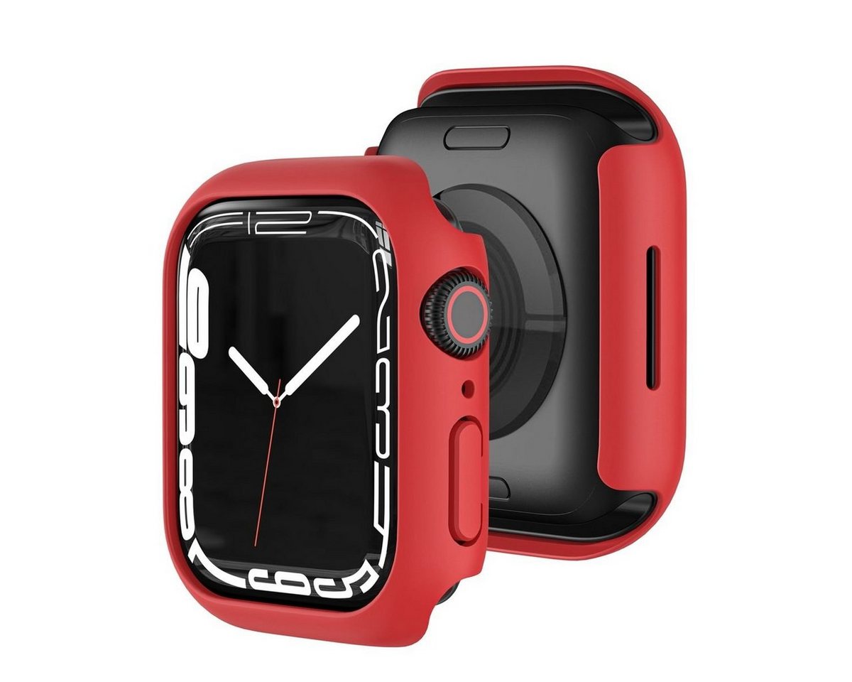 Wigento Smartwatch-Hülle Für Apple Watch Serie 9 8 7 41mm Schock TPU Silikon Hülle Cover Rot von Wigento