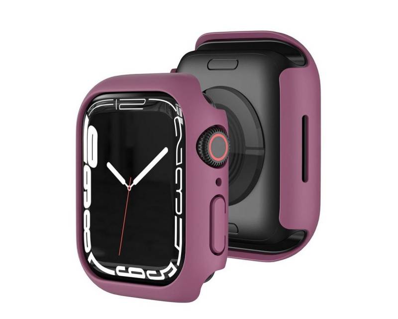 Wigento Smartwatch-Hülle Für Apple Watch Serie 9 8 7 41mm Schock TPU Silikon Hülle Wein Rot von Wigento