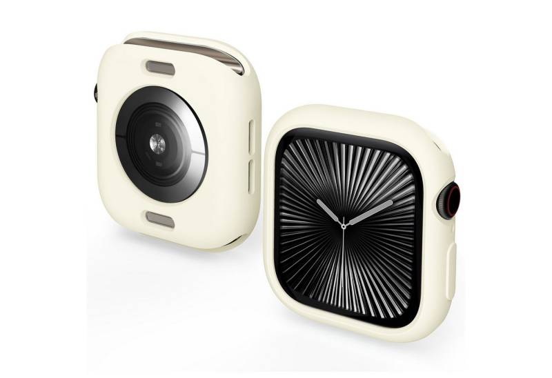 Wigento Smartwatch-Hülle Für Apple Watch Series 10 42mm Candy Design TPU Gehäuse Hülle Beige, Halbseitiger TPU-Schutz, leicht und langlebig von Wigento