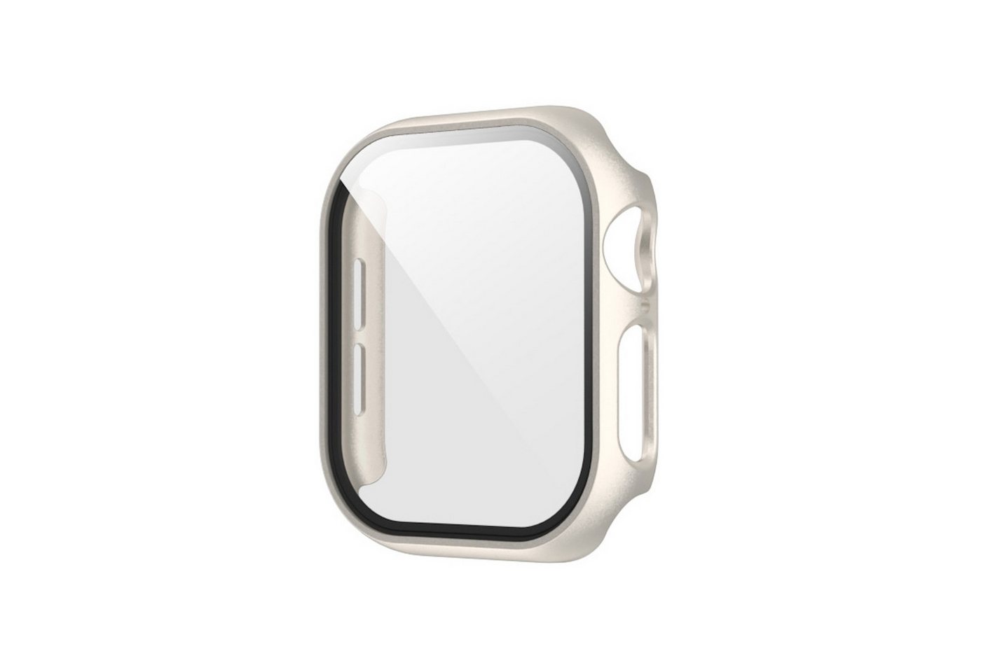 Wigento Smartwatch-Hülle Für Apple Watch Series 10 42mm Kunststoff Hülle + H9 Hart Glas Beige, Schutzhülle aus PC + gehärtetem Glas für Rundumschutz Wigento Smartwatch-Hülle Für Apple Watch Series 10 42mm Kunststoff Hülle + H9 Hart Glas Beige, Schutzhülle aus PC + gehärtetem Glas für Rundumschutz von Wigento