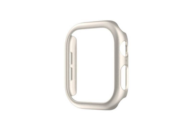 Wigento Smartwatch-Hülle Für Apple Watch Series 10 46mm Kunststoff Hülle Gehäuse Design Beige, PC-Schutzhülle für optimalen Schutz und einfache Installation von Wigento