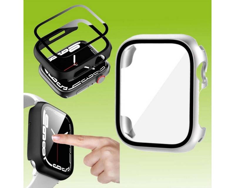 Wigento Smartwatch-Hülle Für Apple Watch Series 9 8 7 41mm / 6 SE 5 4 40mm 2 in 1 Hülle + Glas von Wigento