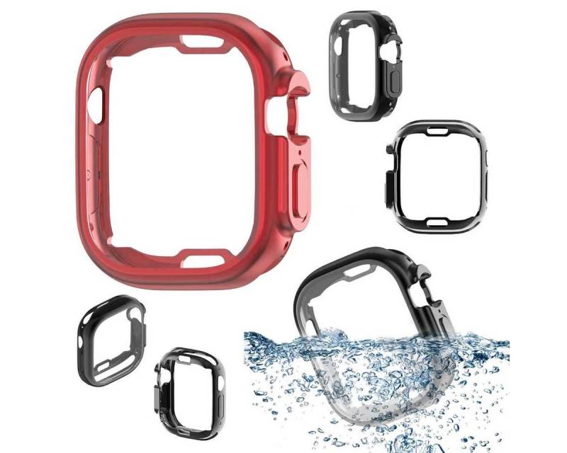 Wigento Smartwatch-Hülle Für Apple Watch Ultra 1 + 2 49mm 2 in 1 Hülle TPU Cover + PET Folie von Wigento