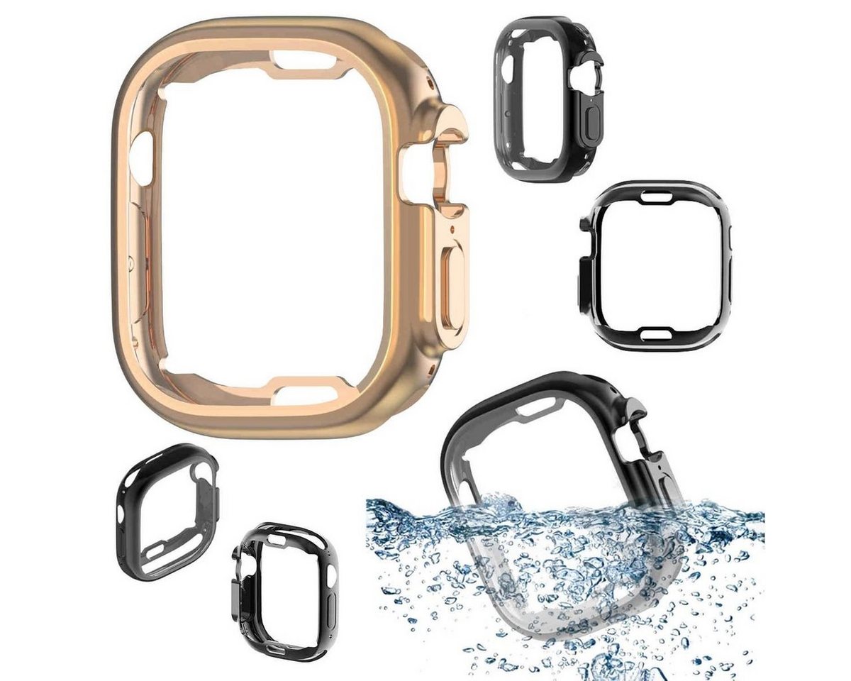 Wigento Smartwatch-Hülle Für Apple Watch Ultra 1 + 2 49mm 2 in 1 Hülle TPU Cover + PET Folie von Wigento