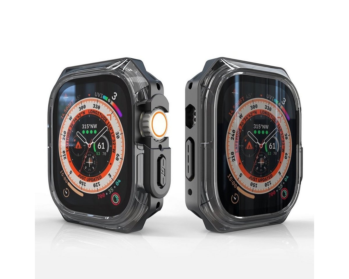 Wigento Smartwatch-Hülle Für Apple Watch Ultra 1 + 2 49mm Uhr Gehäuse Silikon Schutz Hülle von Wigento
