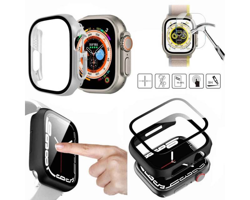 Wigento Smartwatch-Hülle Für Apple Watch Ultra 1 + 2 49mm Watch Hülle Cover Case + H9 Hart Glas von Wigento