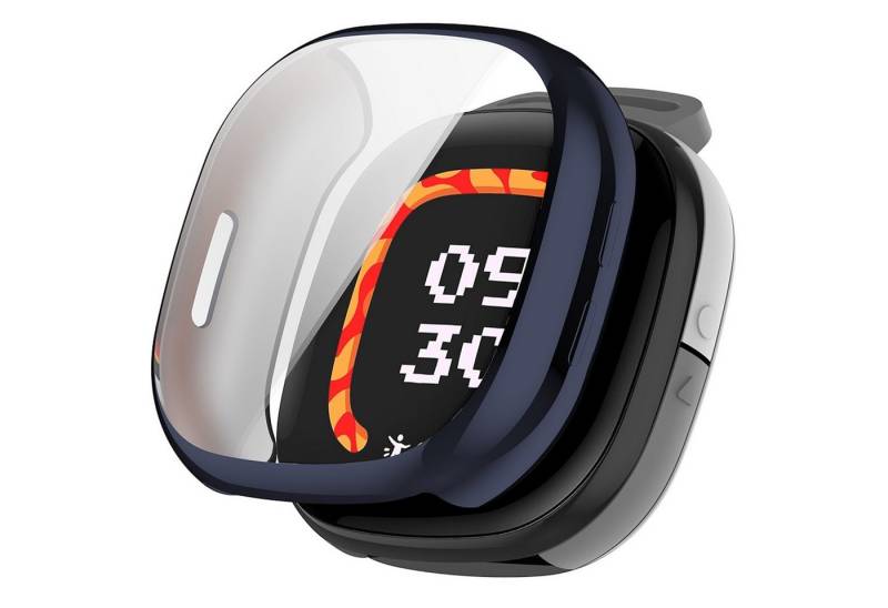 Wigento Smartwatch-Hülle Für Fitbit Ace LTE Full Cover Watch TPU Electroplated Hülle Dunkelblau von Wigento