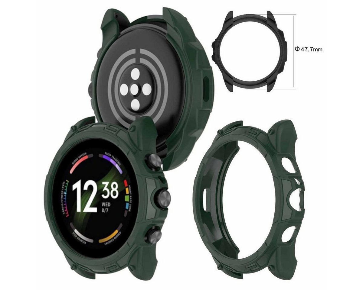 Wigento Smartwatch-Hülle Für Fossil Gen 6 42mm Shockproof Silikon Design Uhr Gehäuse Schutz Case Hülle Grün von Wigento