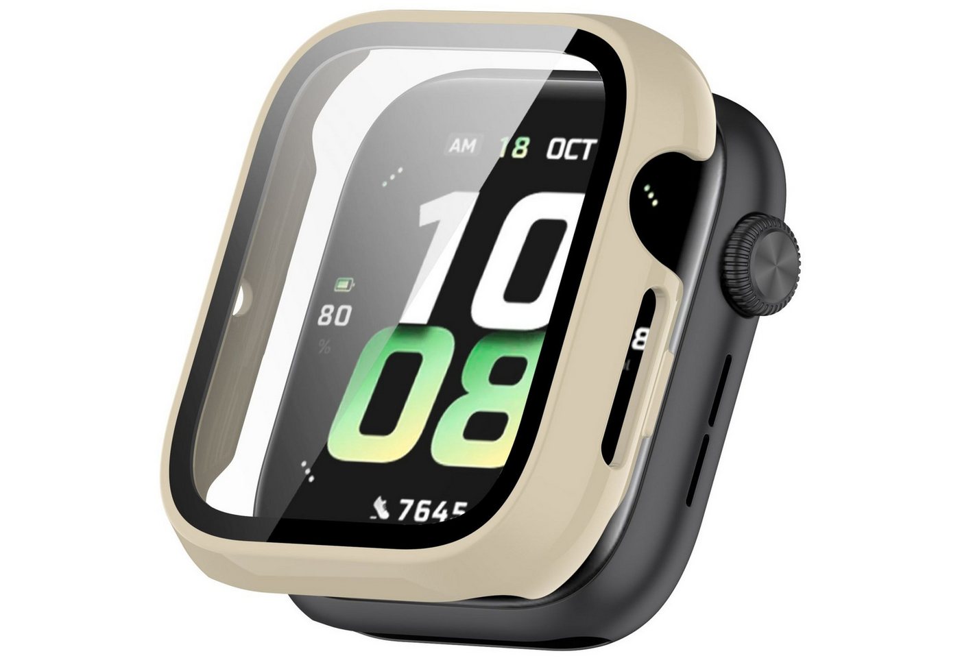 Wigento Smartwatch-Hülle Für Honor Watch 5 Kunststoff PC Smart Watch Hülle + H9 Hart Glas Beige, Schutzhülle aus PC + Hart Glas für Rundumschutz Wigento Smartwatch-Hülle Für Honor Watch 5 Kunststoff PC Smart Watch Hülle + H9 Hart Glas Beige, Schutzhülle aus PC + Hart Glas für Rundumschutz von Wigento