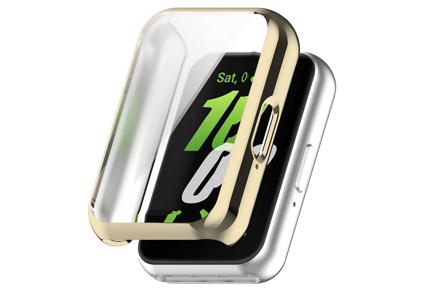 Wigento Smartwatch-Hülle Für Samsung Galaxy Fit 3 Full Cover TPU Electroplated SmartWatch Hülle von Wigento