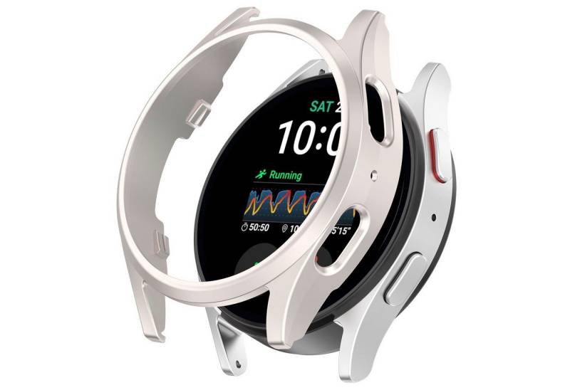 Wigento Smartwatch-Hülle Für Samsung Galaxy Watch 7 40mm Kunststoff PC Gehäuse Hülle Case Beige von Wigento