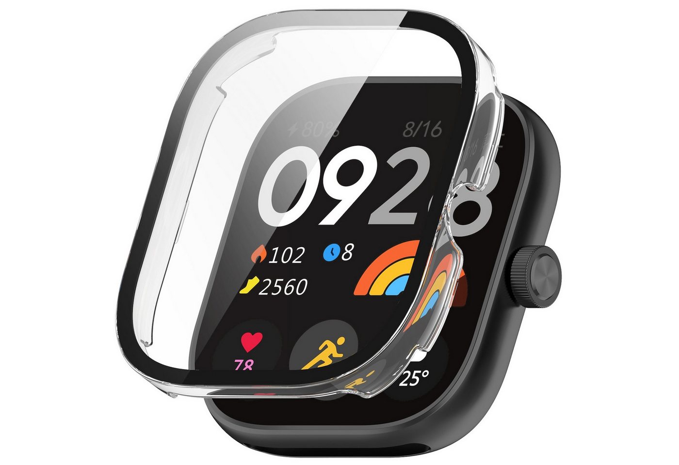 Wigento Smartwatch-Hülle Für Xiaomi Redmi Watch 4 Kunststoff Hülle + Schutzglas Transparent von Wigento