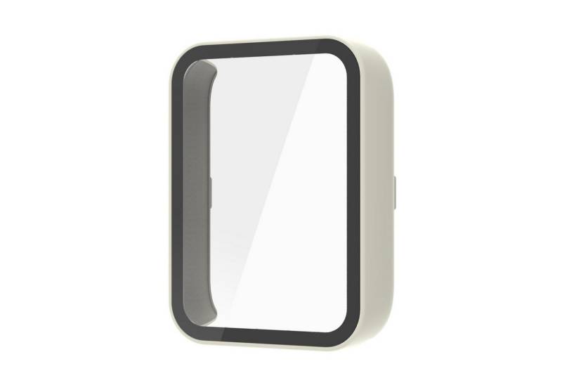 Wigento Smartwatch-Hülle Für Xiaomi Smart Band 9 Pro Kunststoff PC Hülle + H9 Hart Glas Beige, Schutzhülle aus PC + Hart Glas für Rundumschutz von Wigento