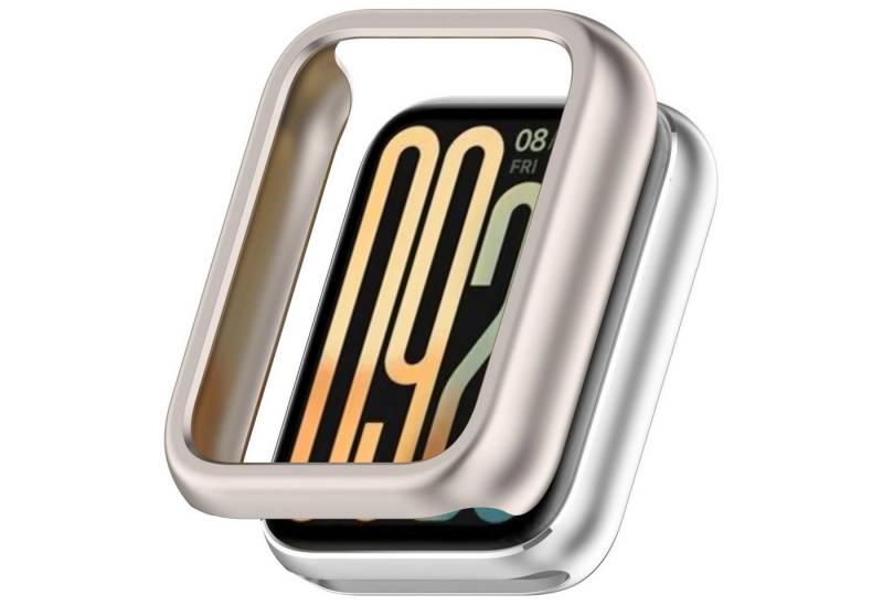 Wigento Smartwatch-Hülle Für Xiaomi Smart Band 9 Pro Kunststoff PC Hülle Schutz Gehäuse Beige, PC-Schutzhülle für optimalen Schutz und einfache Installation von Wigento