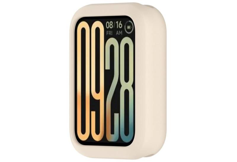 Wigento Smartwatch-Hülle Für Xiaomi Smart Band 9 Pro Silikon Watch Schutz Gehäuse Hülle Beige, Halbseitiger Silikon-Schutz, leicht und langlebig von Wigento
