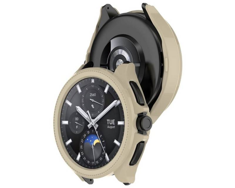Wigento Smartwatch-Hülle Für Xiaomi Watch 2 Pro Hochwertiges Schutz PC Smart Case Gehäuse Weiß von Wigento