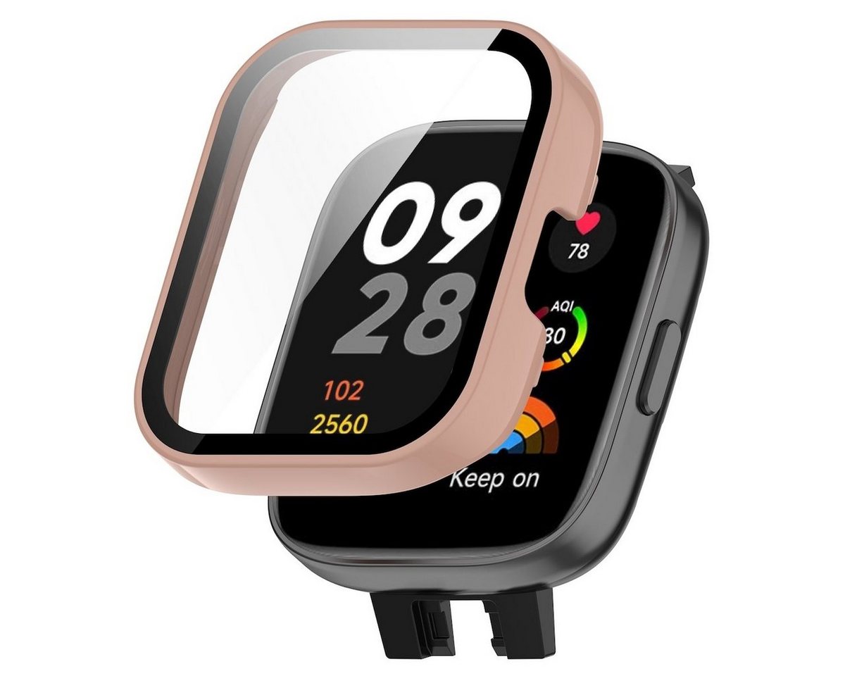 Wigento Smartwatch-Hülle Full TPU Watch Rosa für Xiaomi Redmi Watch 3 Cover Etuis Schutzhülle von Wigento