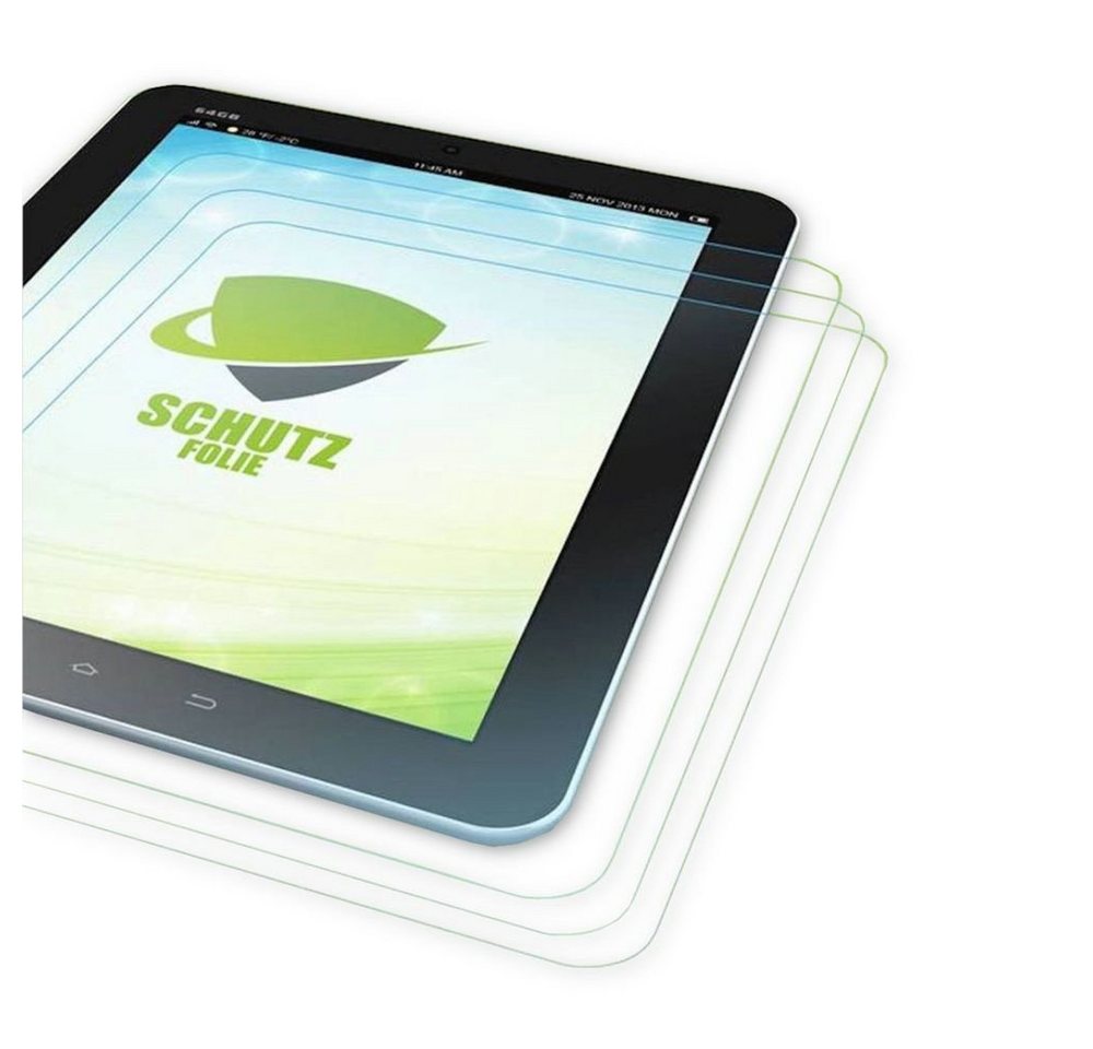 Wigento Tablet-Hülle 3x Displayschutzfolie für Samsung Galaxy Tab 4 8.0 SM-T330 + Poliertuch von Wigento
