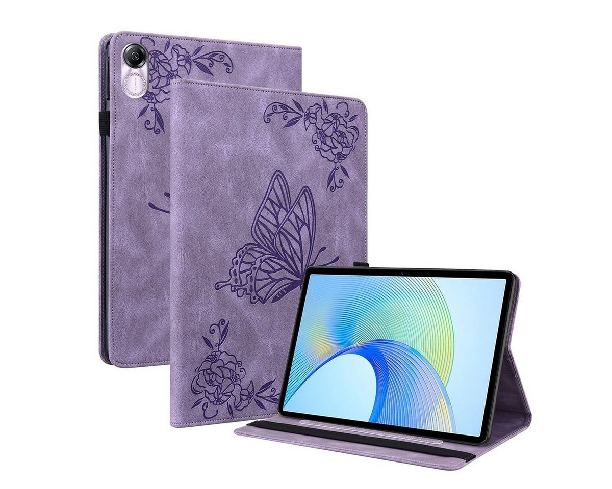 Wigento Tablet-Hülle Aufstellbare Kunstleder Tasche Schmetterling für Honor Pad X9 / X8 Pro von Wigento