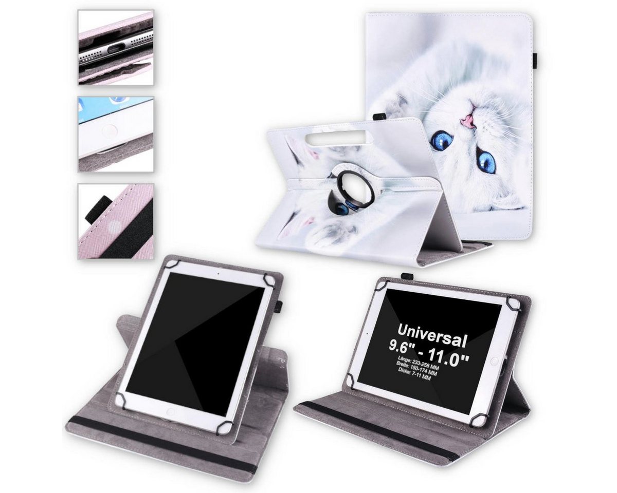 Wigento Tablet-Hülle Für Aocwei 2023 Tablet 11 Zoll 360 Grad Uni Motiv 2 Tablet Tasche von Wigento