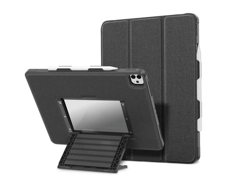 Wigento Tablet-Hülle Für Apple iPad 10.2 2021 /2019 Magnet Flip Cover Tablet Tasche Etuis Hülle Case Schutz Schwarz von Wigento